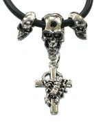 Přívěsek na šňůrce - Skull and Scorpion Cross