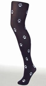 Punčocháče černé - Flocked Paws