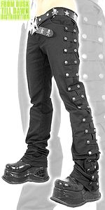 Rockové kalhoty dlouhé unisex s druky