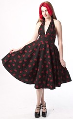 Rockabilly šaty dámské krátké s granáty
