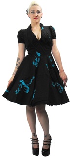 Rockabilly šaty dámské krátké s mořskou pannou