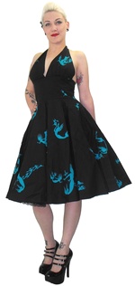 Rockabilly šaty dámské krátké s mořskou pannou