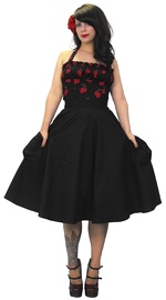 Rockabilly sukně dámská krátká s kapsami černá
