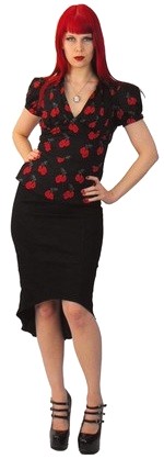 Rockabilly top dámský s granáty