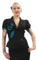 Rockabilly top dámský s mořskou pannou