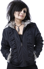 Emo bunda dámská s ozdobným řasením