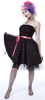 Rockabilly šaty dámské krátké s lebkami