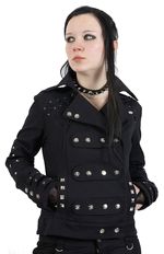Metalová bunda dámská s kovovými ozdobami