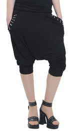 Emo kalhoty dámské 3/4 s cvočky