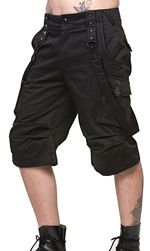 Gotické kraťasy pánské 3/4 s bondage popruhy