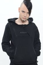 Gotická mikina unisex s límcem na dva zipy