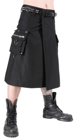 Sukně pánská krátká - kilt černý s kapsami
