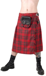 Sukně pánská krátká - kilt červená kostka