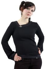 Gotický top dámský s kovovou lebkou