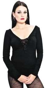 Gotický top dámský s řetízkovým šněrováním