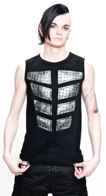 Cyber top pánský s metalickými nášivkami