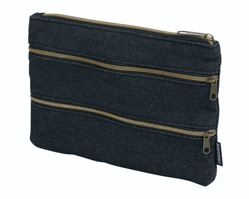 Kosmetická taštička z černého denimu