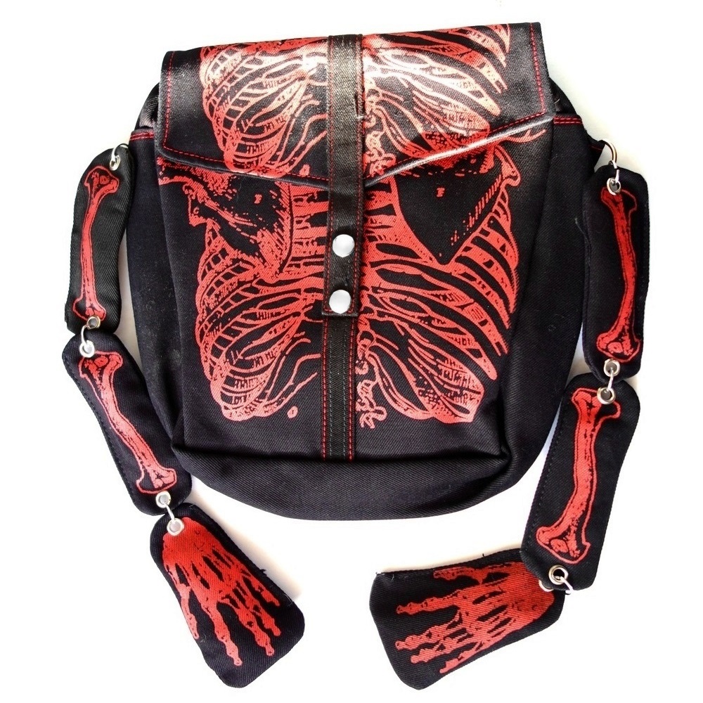 Gotický batoh Skeleton Red