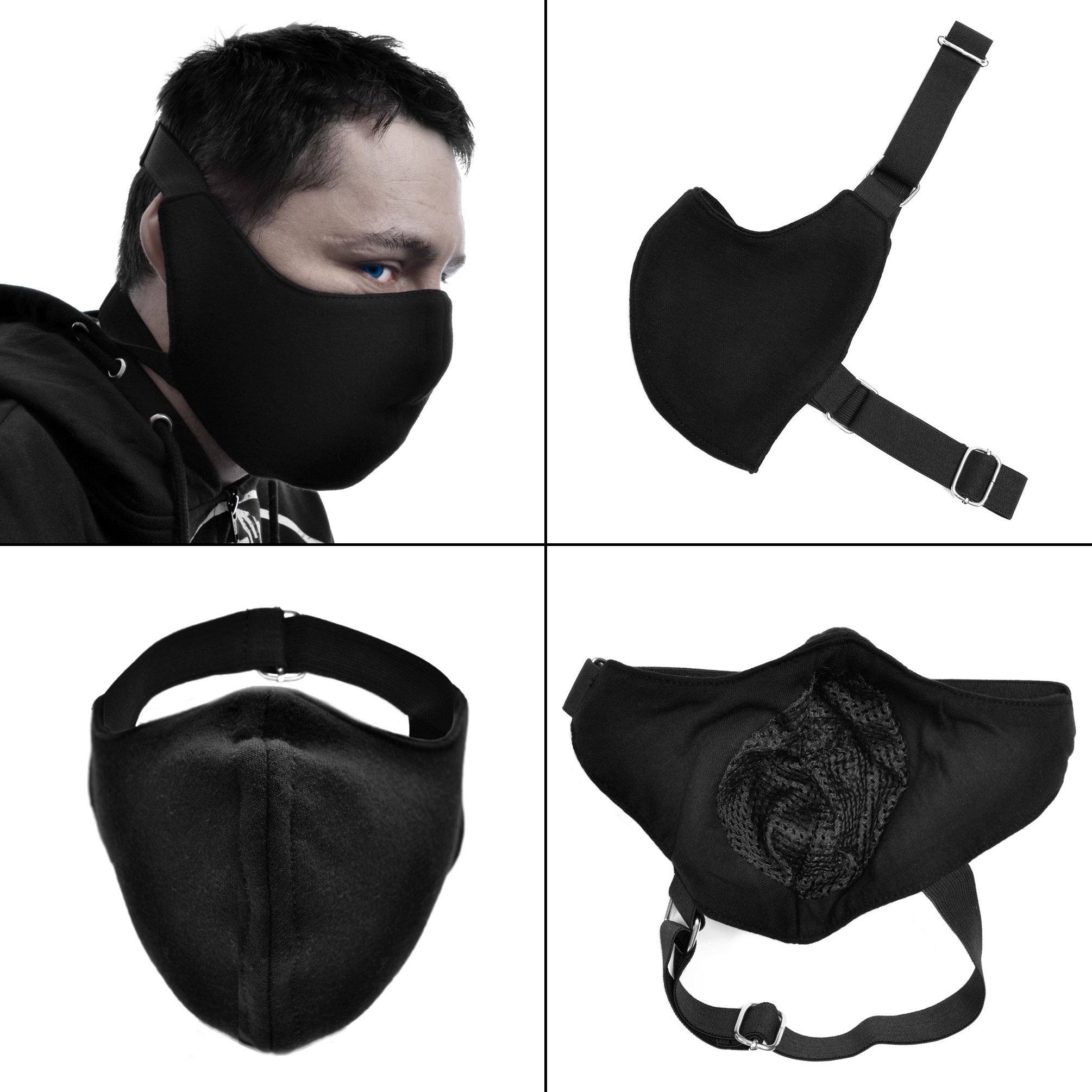 Metalová maska / rouška na obličej černá