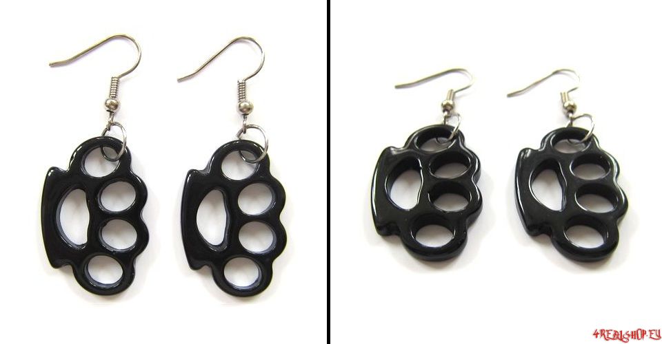 Náušnice Knuckle Duster černé