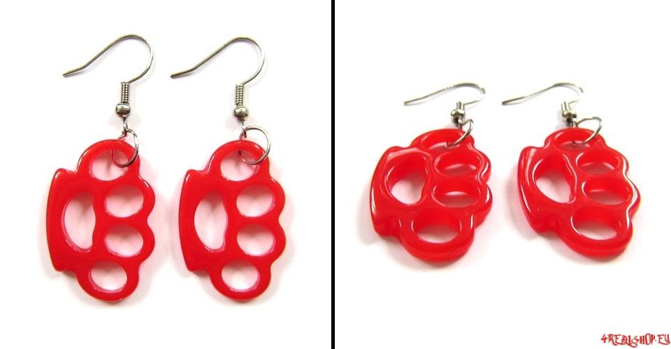 Náušnice Knuckle Duster červené