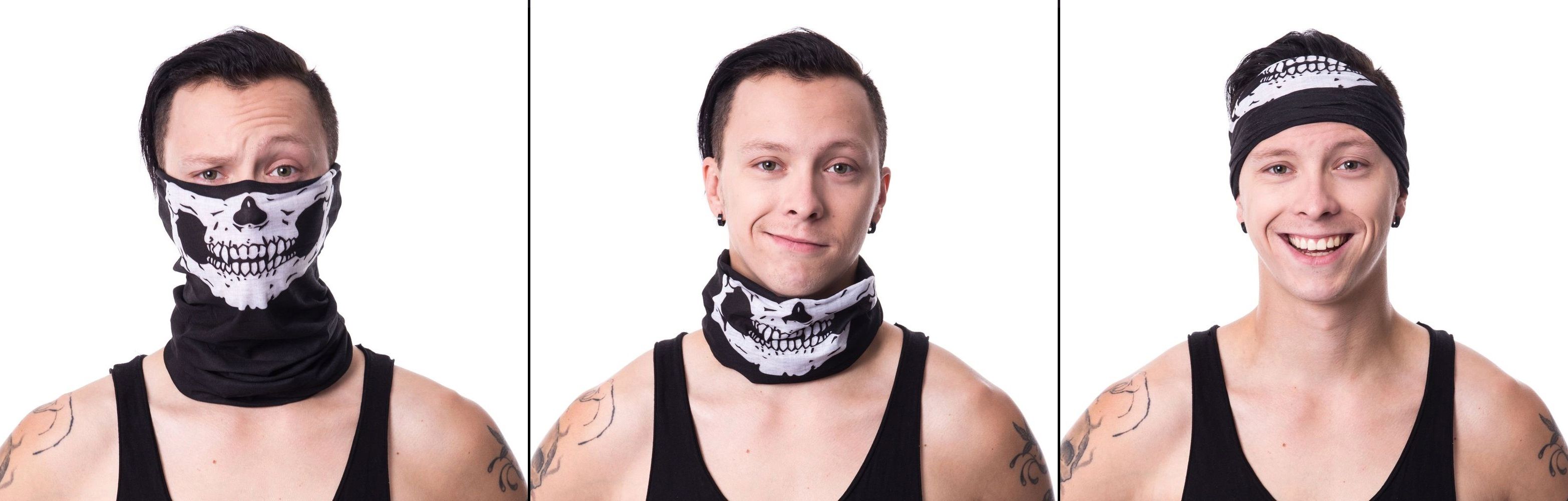 Šátek multifunkční Skull Face White