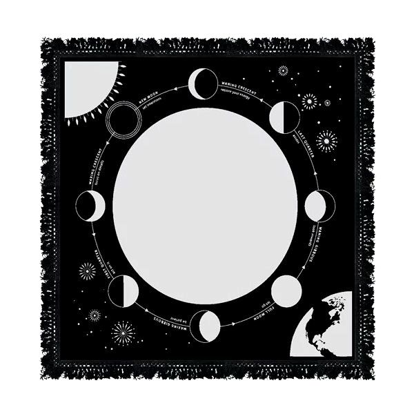 Oltářní ubrus s třásněmi Moon Phase With Globe