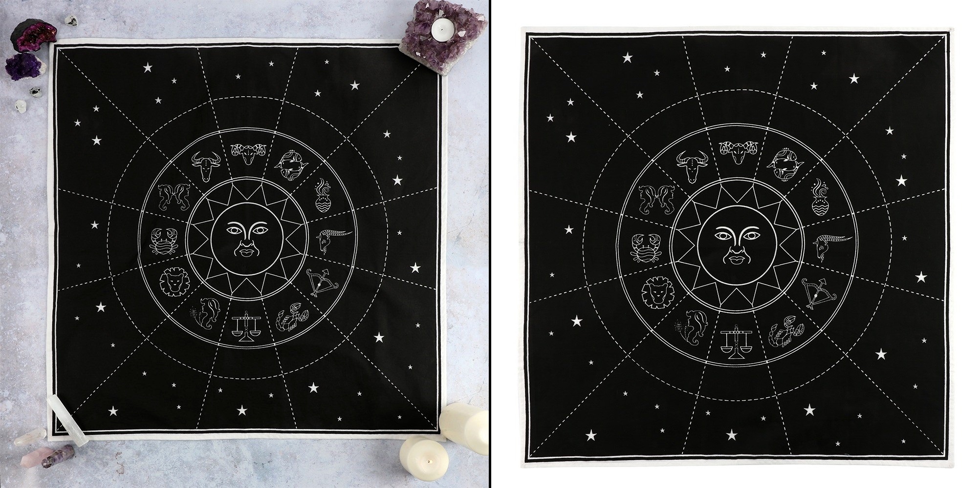 Oltářní ubrus černý Star Sign Horoscope