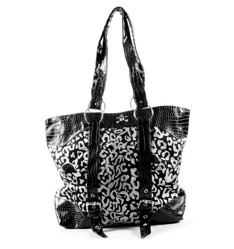 Gotická kabelka s potiskem Skull Leopard