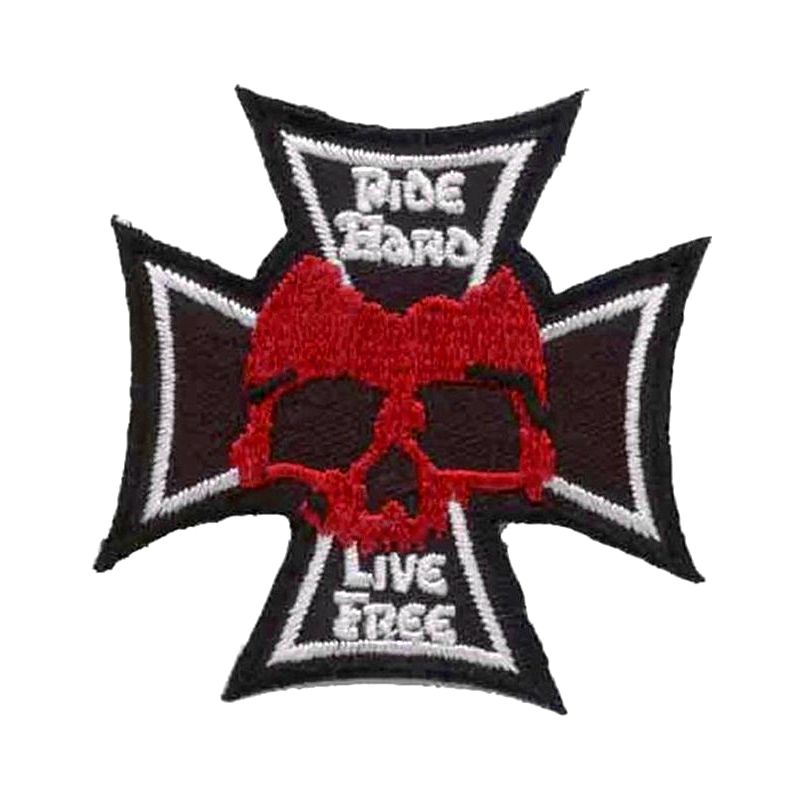 Nášivka - Železný kříž s lebkou Ride Hard 
