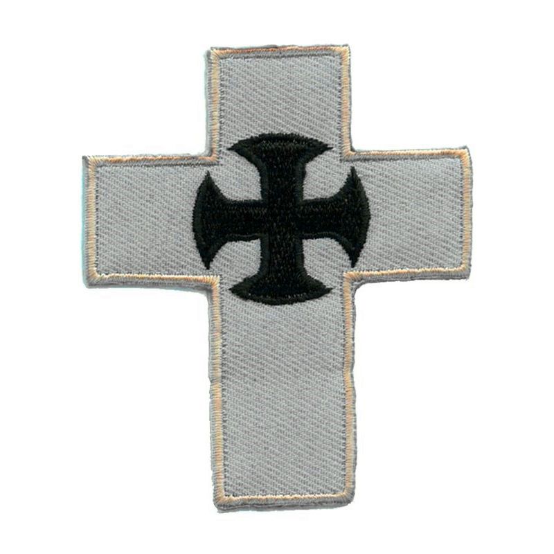 Nášivka - Kříž šedý s černým železným křížem
