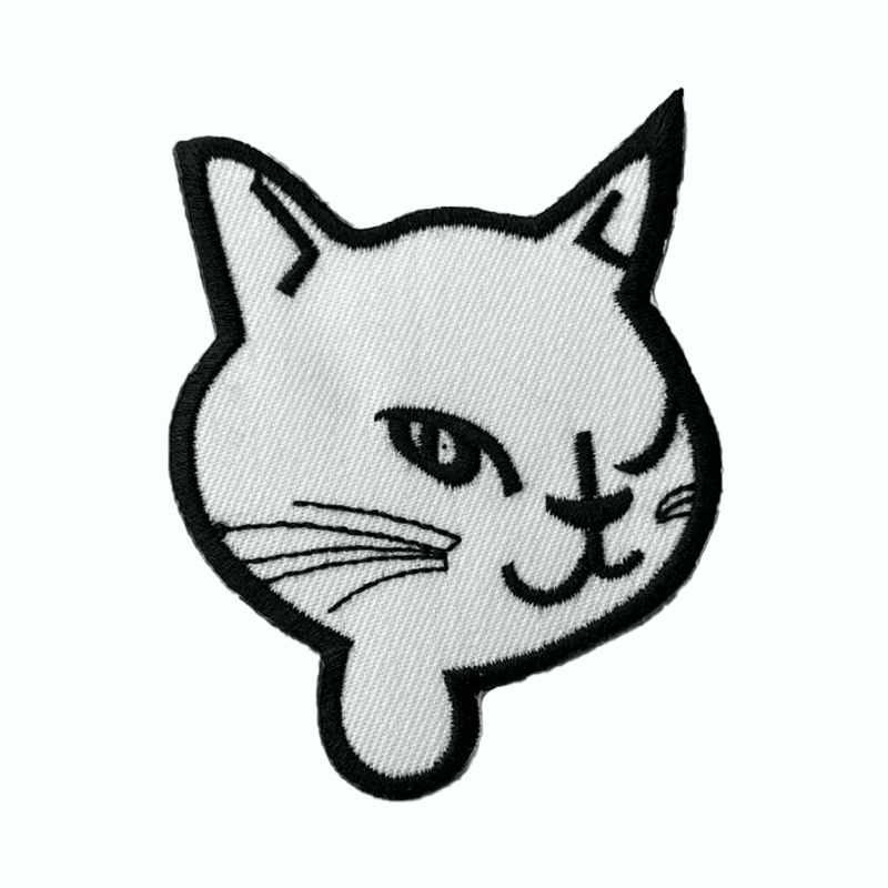 Nášivka - Kočičí hlava bílo-černá