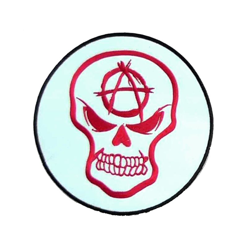 Nášivka velká - Lebka anarchy červeno-černá
