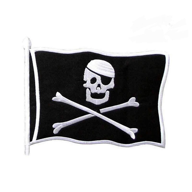 Nášivka střední - Pirátská vlajka černá