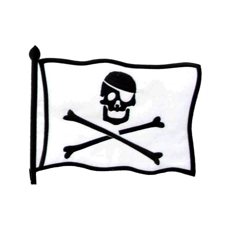 Nášivka střední - Pirátská vlajka bílá