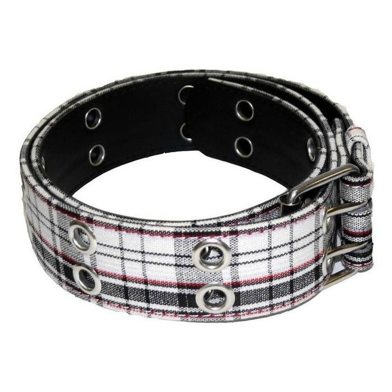 Opasek bílý tartan
