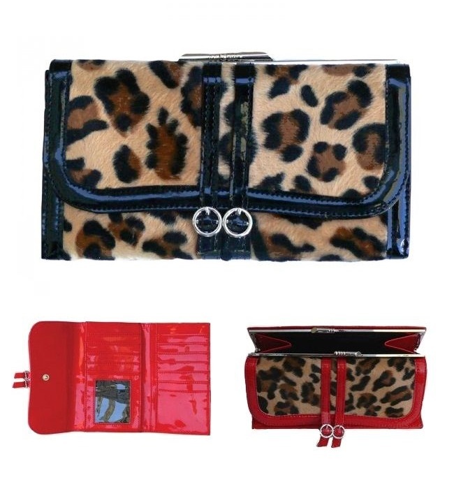Peněženka leopard s černým lemováním