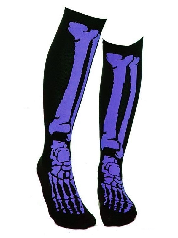 Podkolenky Skeleton fialové