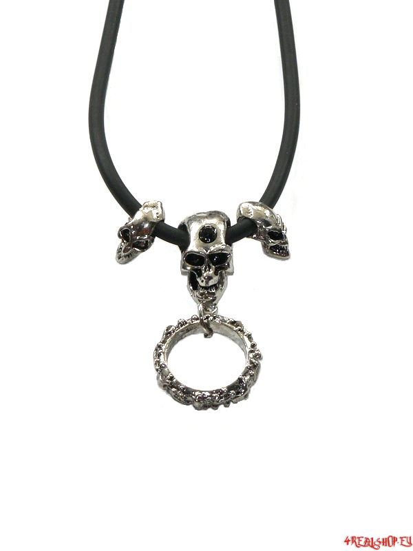 Přívěsek na šňůrce - Skull and Circle