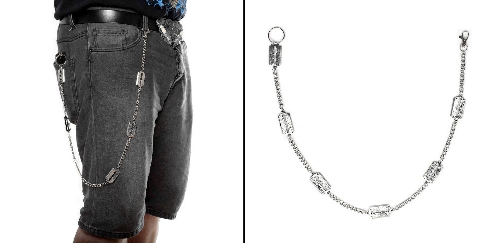 Řetěz na kalhoty s žiletkami