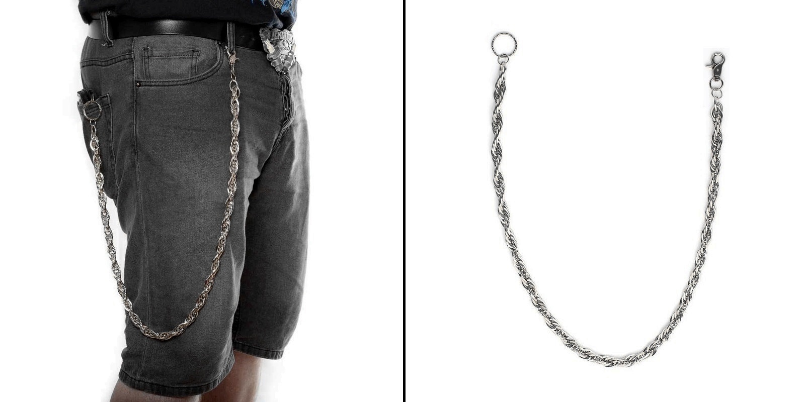 Řetěz na kalhoty splétaný