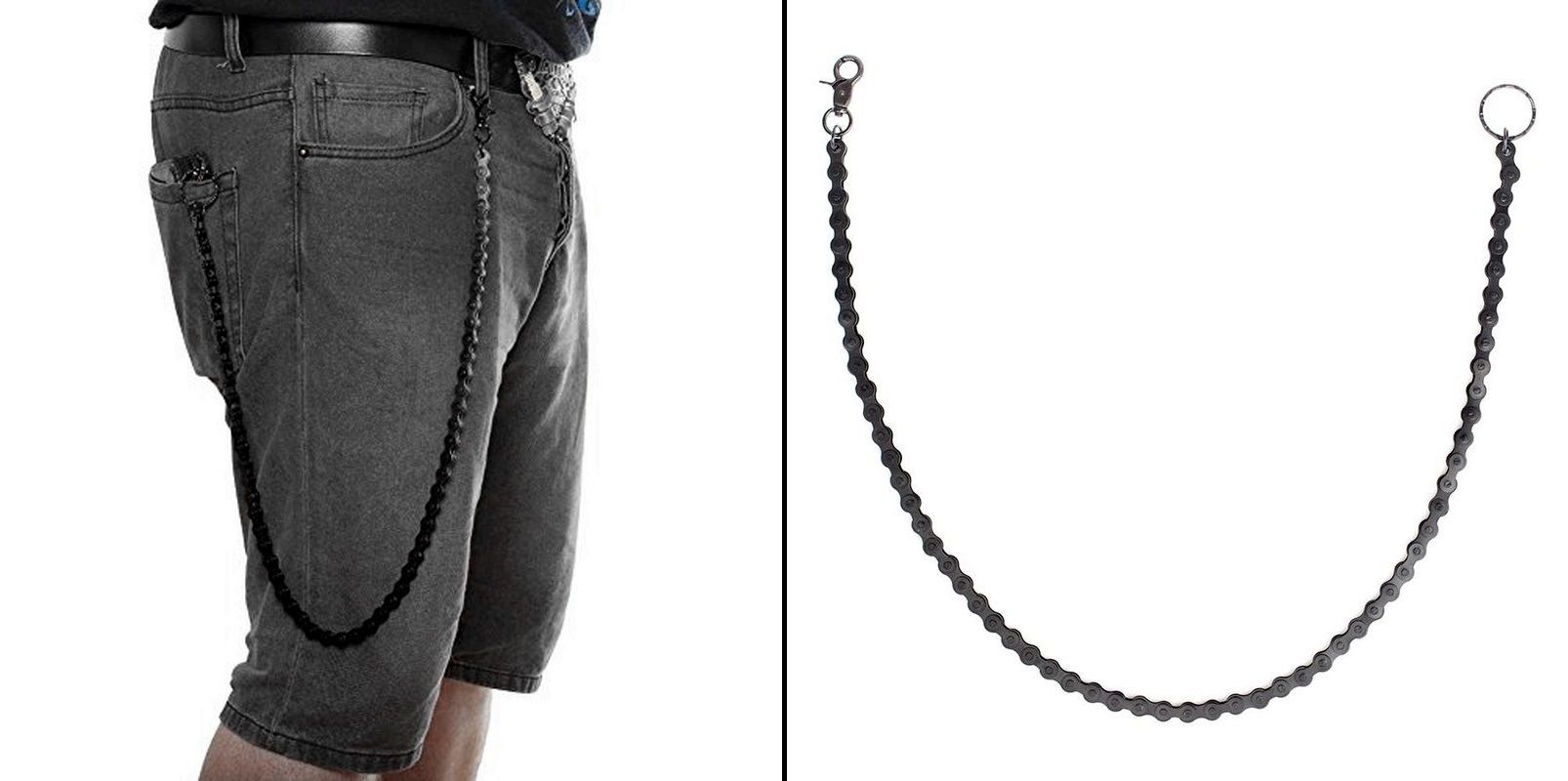 Řetěz na kalhoty černý bike