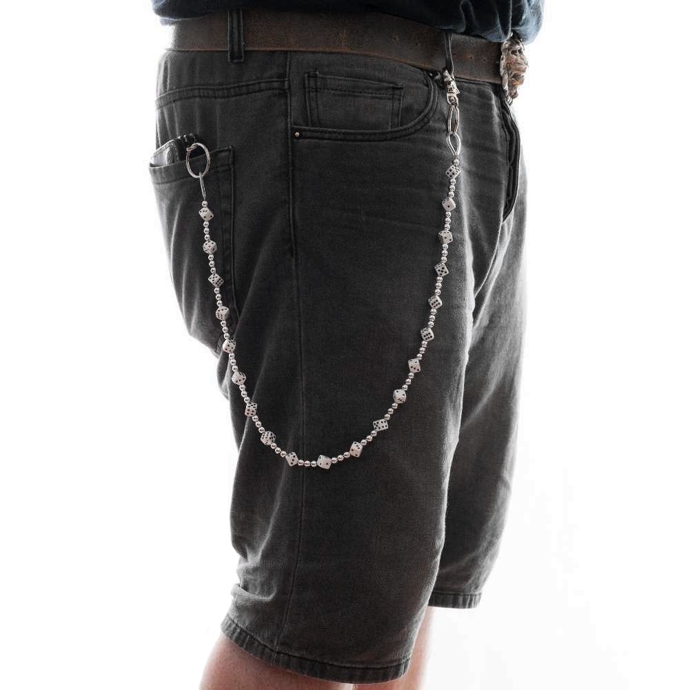 Řetěz na kalhoty s bílými kostkami