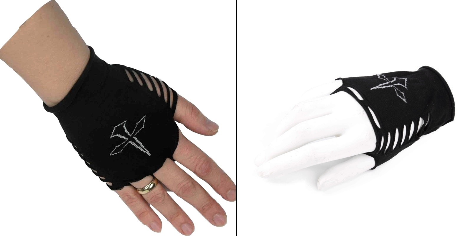 Rukavice s průřezy a křížem