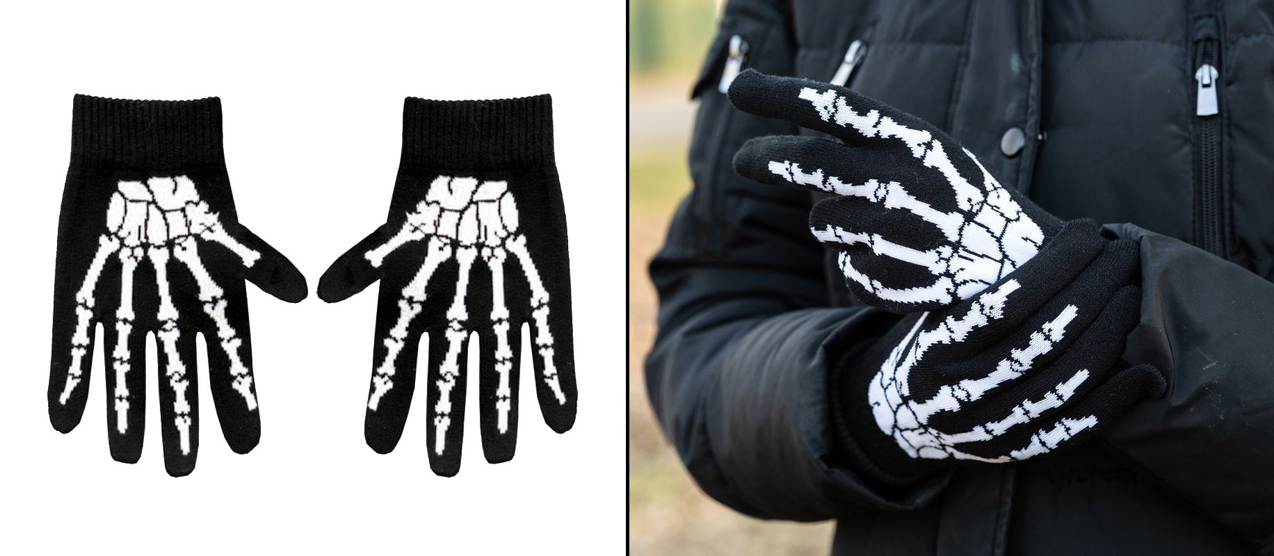 Rukavice celoprsté Skeleton