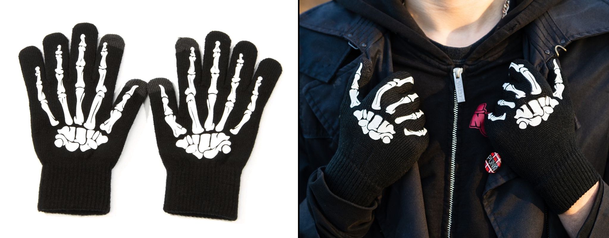 Rukavice celoprsté Skeleton (touch screen)