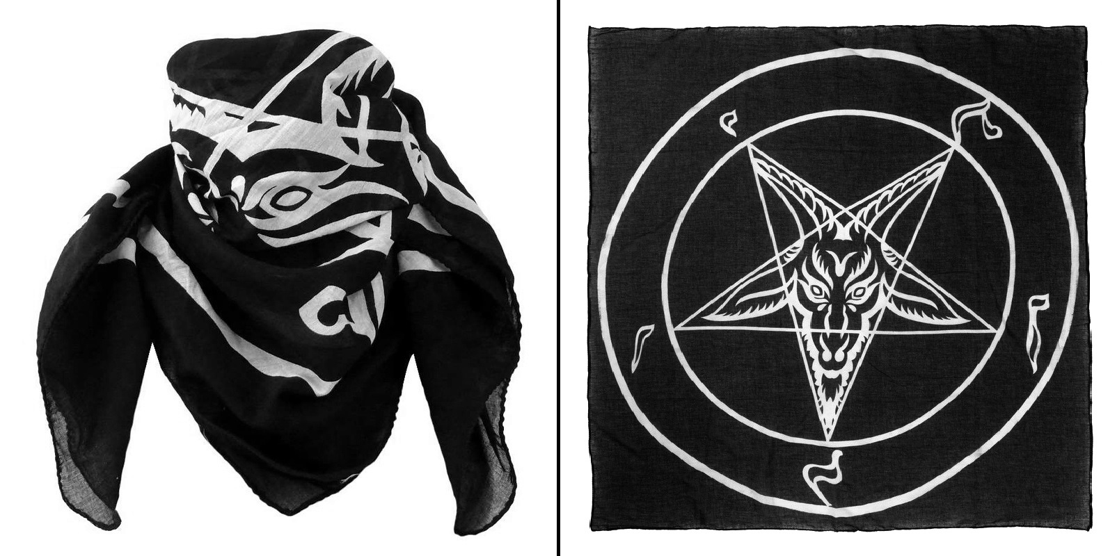 Šátek velký Baphomet Pentagram