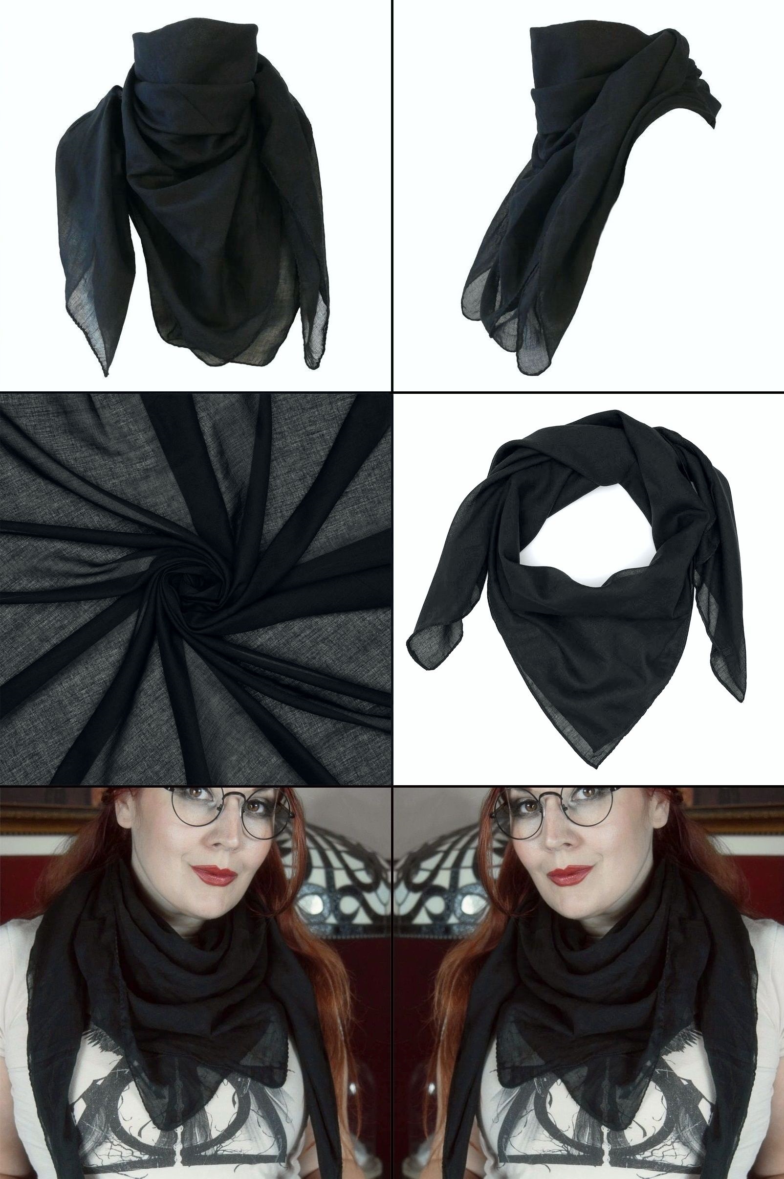Šátek velký černý