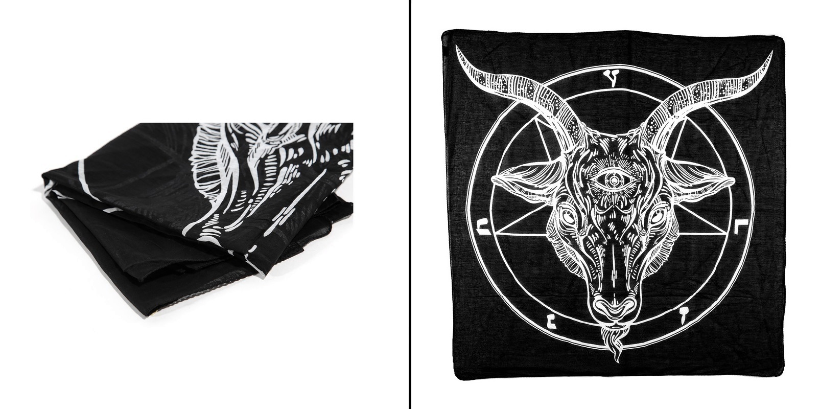 Šátek velký Baphomet Pentagram