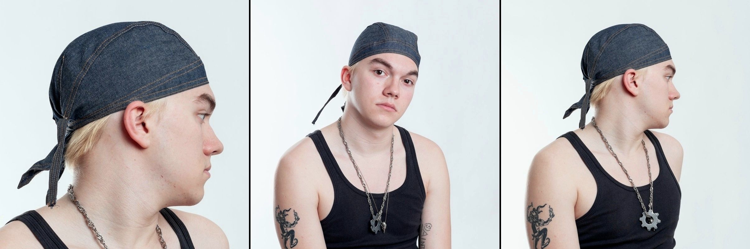 Šátek na hlavu/čepička Denim